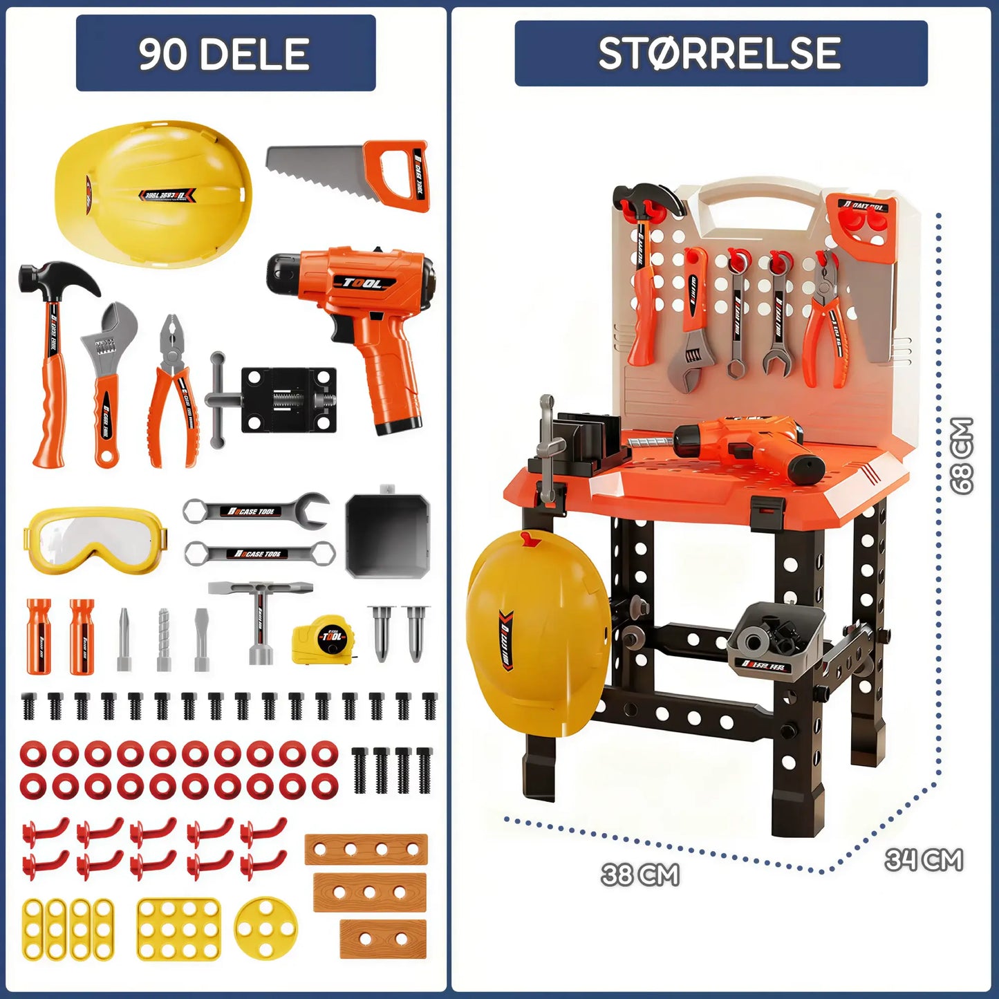 SuperBuilder Værktøjsbænk – 90 dele