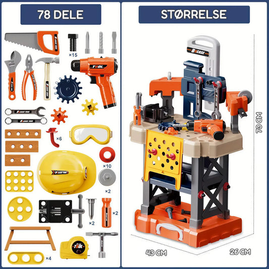 SuperBuilder Værktøjsbænk – 78 dele