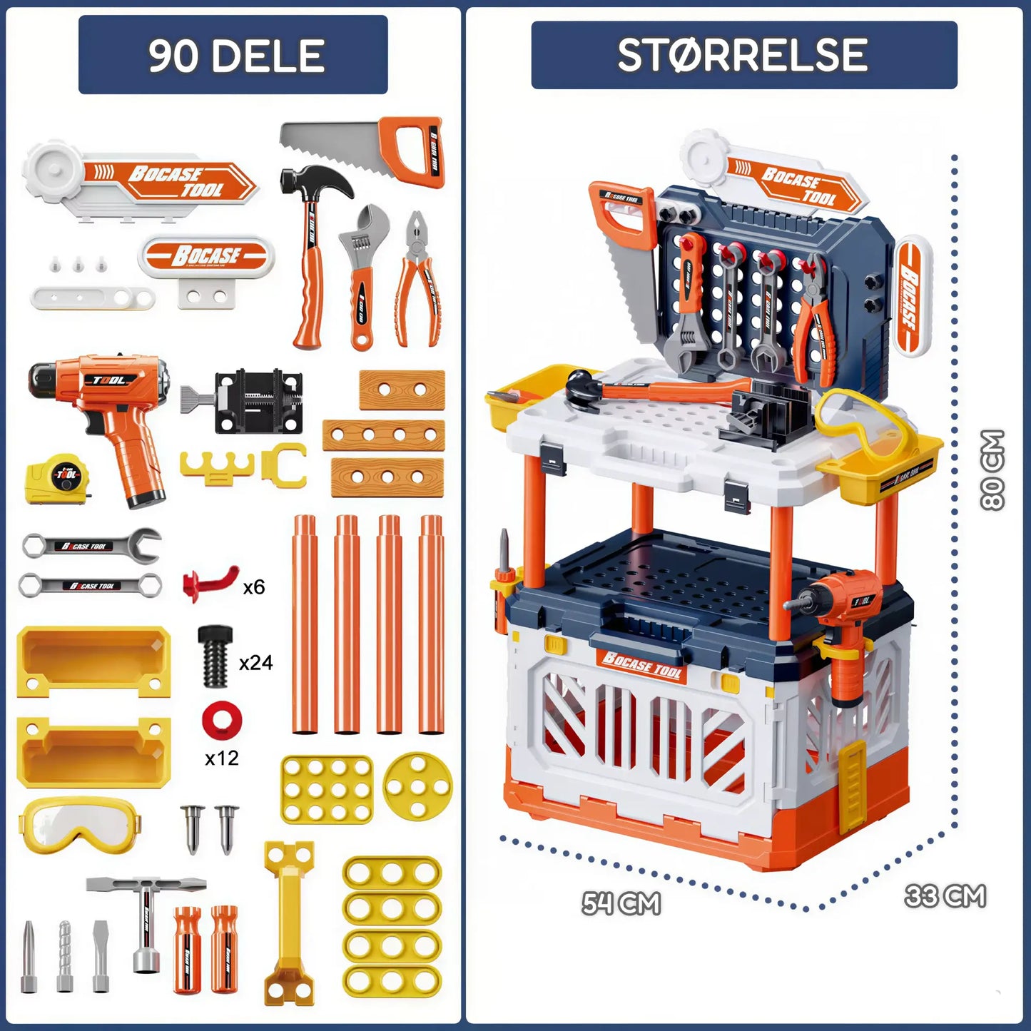 SuperBuilder Værktøjsbænk – 90 dele