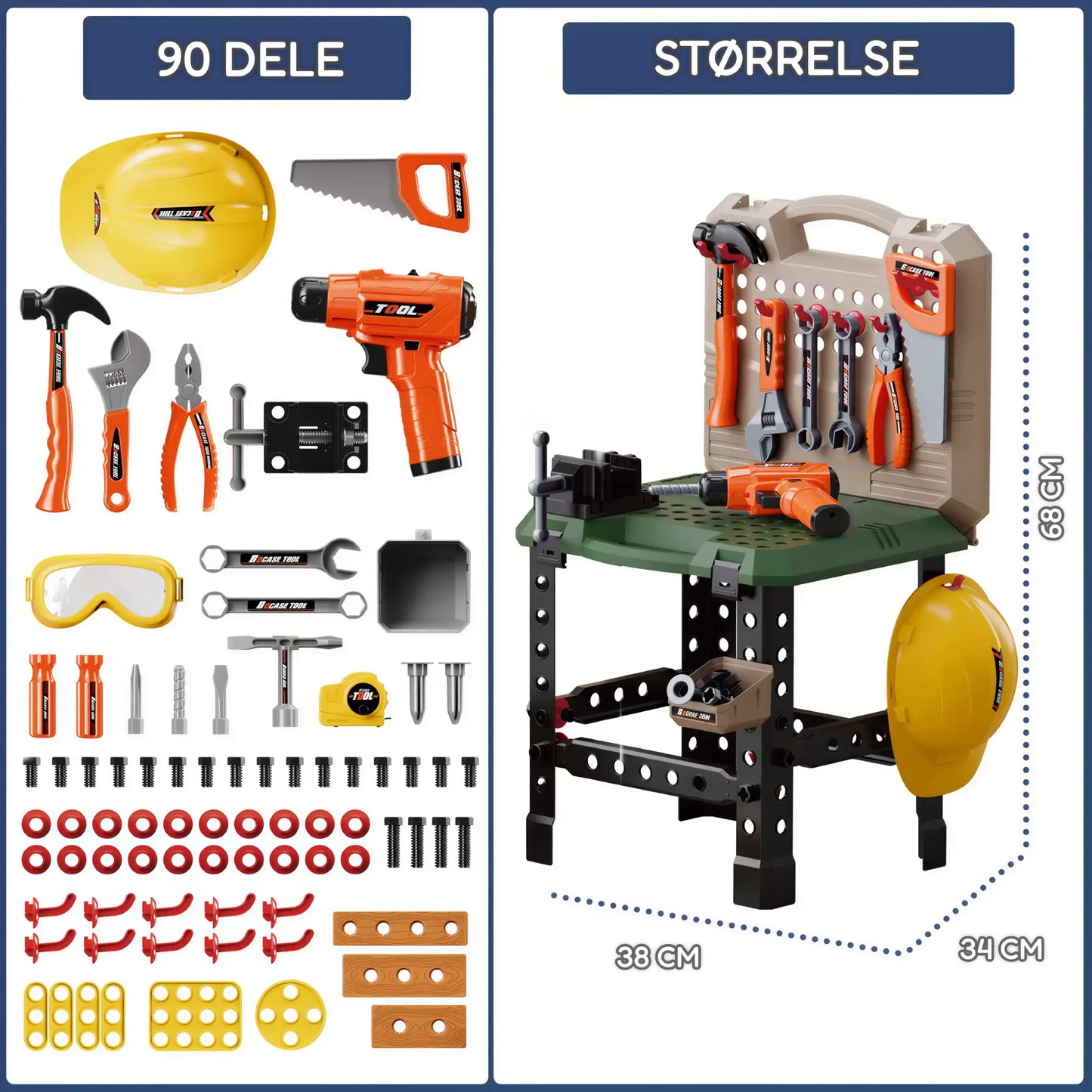 SuperBuilder Værktøjsbænk – 90 dele