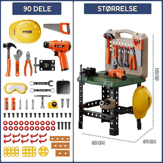 SuperBuilder Værktøjsbænk – 90 dele