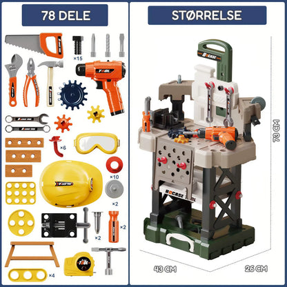 SuperBuilder Værktøjsbænk – 78 dele