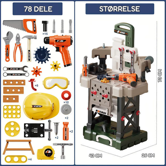 SuperBuilder Værktøjsbænk – 78 dele