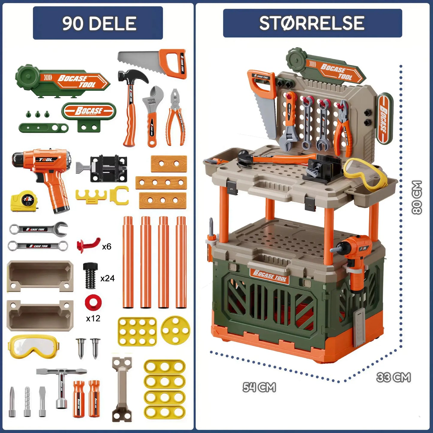 SuperBuilder Værktøjsbænk – 90 dele