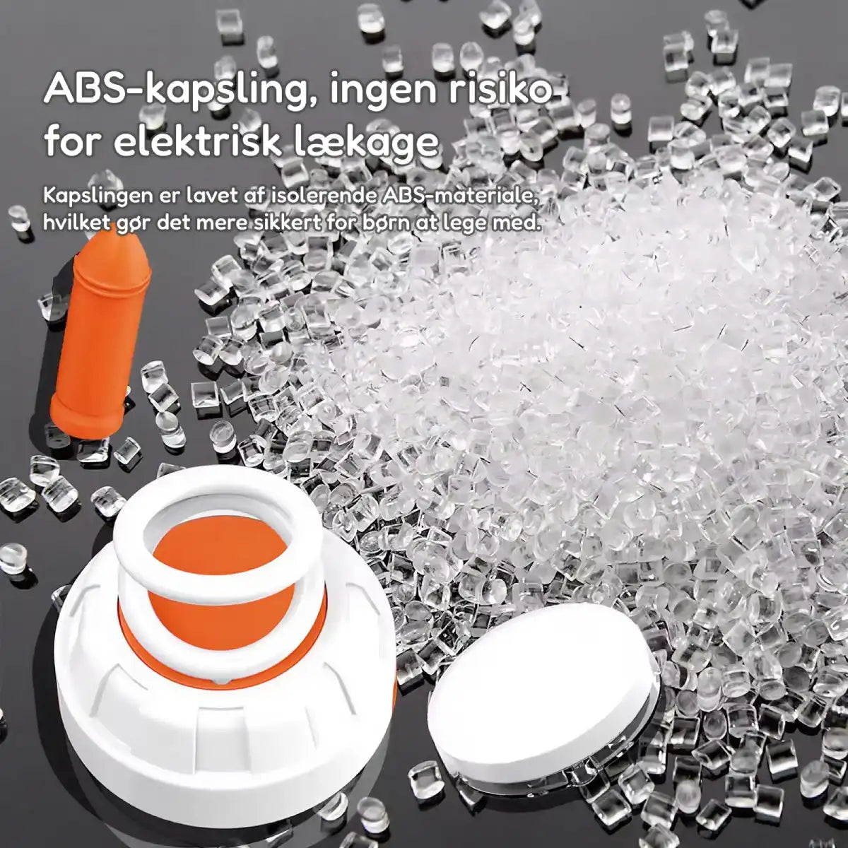 Detalje af SuperGenial komponenter i ABS plast med sikker og isoleret konstruktion til børn