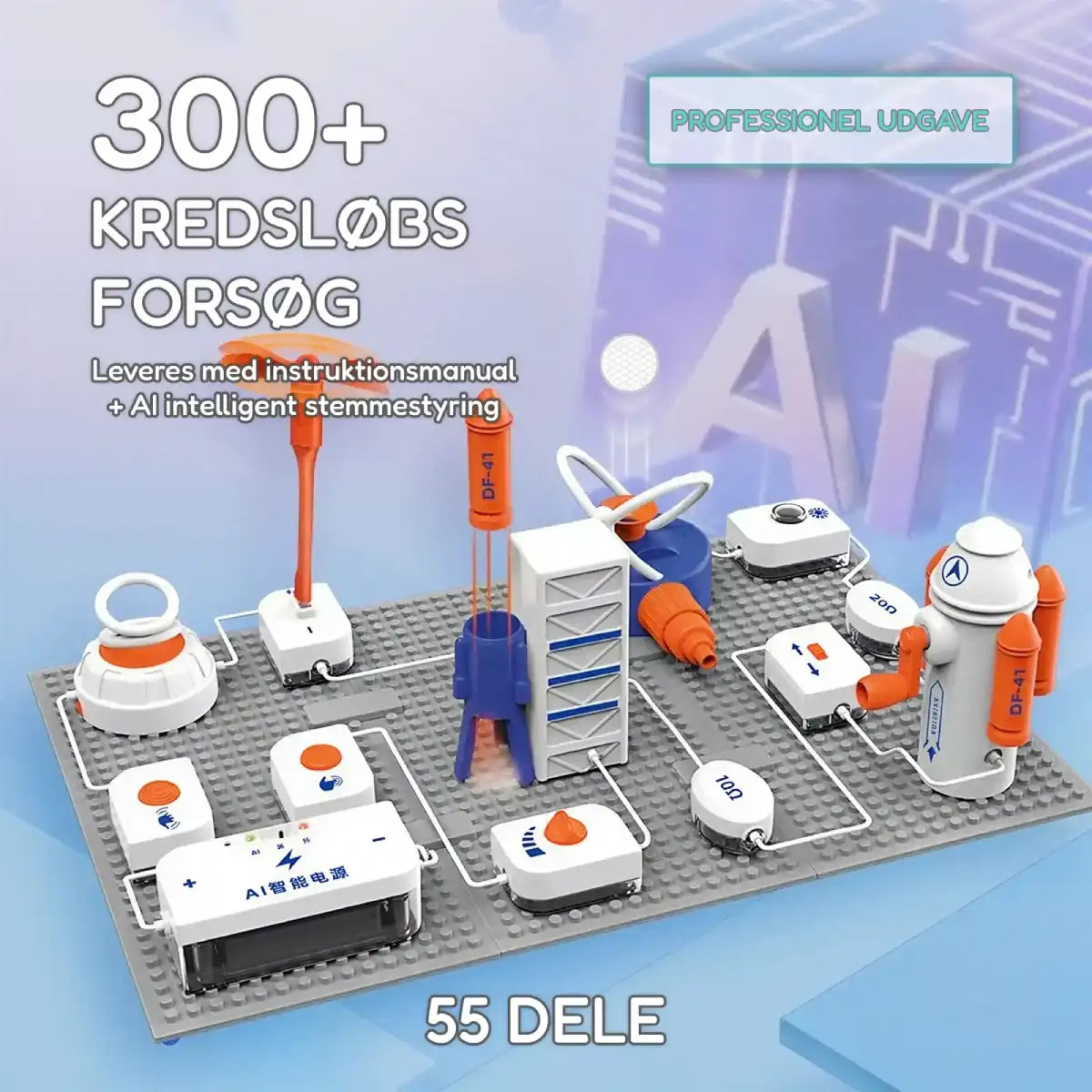 SuperGenial Professionel kredsløbssæt med 300+ eksperimenter til børn med fokus på fordybelse i elektronik